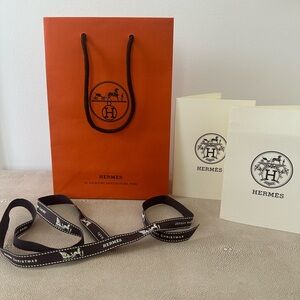 Small Hermes shopping bag ribbon and receipt holders